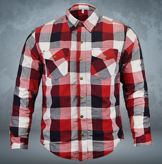 Men’s Flannel Motorcycle Kevlar Shirt