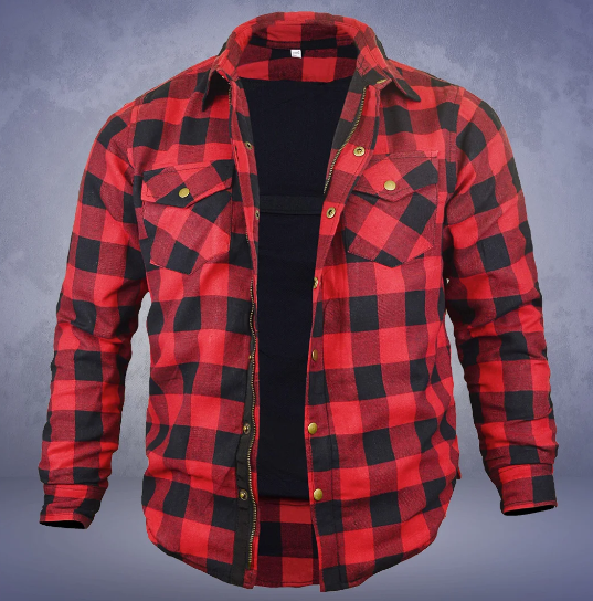 Men’s Flannel Motorcycle Kevlar Shirt